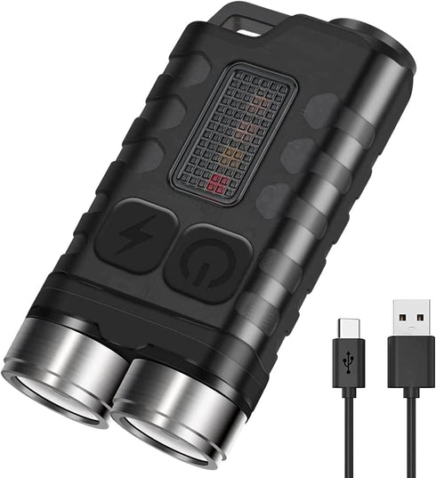 BORUIT V3 Small Powerful EDC Flashlight with Red UV Blue Light,High Lumens 900LM USB-C Rechargeable Mini Pocket Keychain Flashlight-12 Modes,IP65 ...