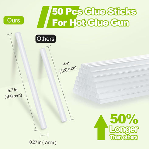 Hot Glue Sticks, 50 Pack Mini Crystal Clear Hot Glue Gun Sticks for Kids and Adults DIY Craft, Repairing, Decoration and More...