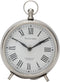 Deco 79 Stainless Steel Metal Decorative Clock Mantel Clock with Ring Top, Tabletop Clock 6" x 3" x 7", Silver...