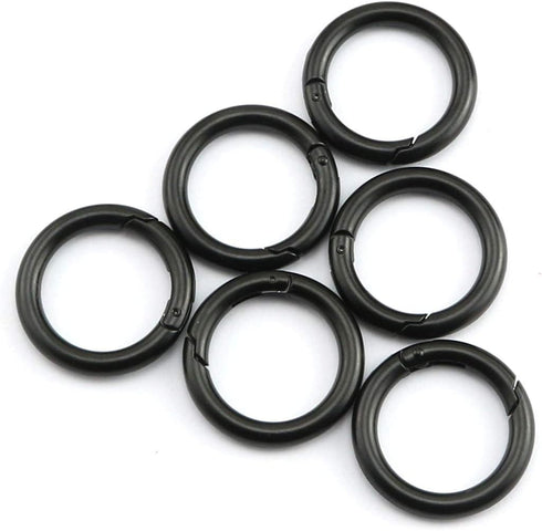 6PCS Alloy O Ring Buckle High-Grade Ornament Hardware Electrophoretic Spring Snap 25mm Black...