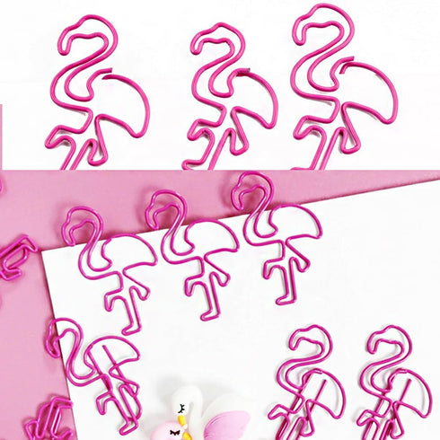 Flamingo Shape Paper Clips with Clear Box, JruiZhp 50 Pcs Pink Funny Cute Paperclips Bookmarks Planner Clips, for Fun Office Supplies School Gifts...