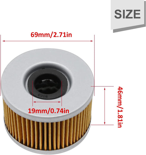 Motorcycle Oil Filter Replacement for Honda 15412-413-005, 15412-413-000, 15412-KEA-003, 15412-KK9-911, 154A1-413-505, 154A1-413-000, 154A1-MA6-00...