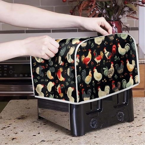 2 Slice Toaster Cover Farm Chicken Rooster Toaster Machine Case, Dust and Fingerprint Protection with Hang Loop Easy to Store (14x14")2PCS...