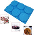 6-Cavity Large Cake Molds Silicone Round Disc Resin Coaster Mold Non-Stick Baking Molds, Mousse Cake Pan, French Dessert, Candy, Soap (Blue)...