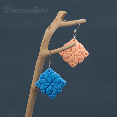 Framendino, 3 Pack Polymer Clay Cutters Vintage Pattern Polymer Clay Molds Retro Geometric Flower Clay Earring Cutters for Polymer Clay Jewelry Ma...