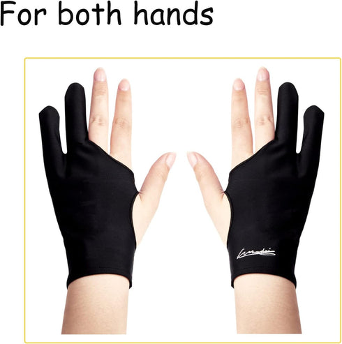 Digital Drawing Glove 2 Pack,Artist Glove for Drawing Tablet,ipad,Sketching,Art Glove with Two Finger for Right Hand and Left Hand ?Smudge Guard, ...