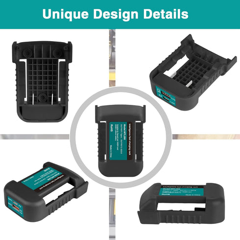 2 Pack USB Charger Adapter Compatible with Dewalt 20V Battery with USB Socket & Type-C Fast Charging (Adapter Only)...