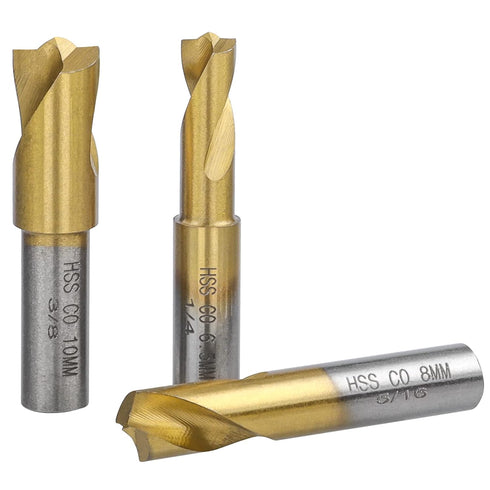 Yakamoz 3Pcs Spot Weld Drill Bit Set CO Cobalt Spot Weld Cutter Titanium Coated Spot Welding Drill Bits Spotweld Removal Tool 1/4-inch, 5/16-inch ...