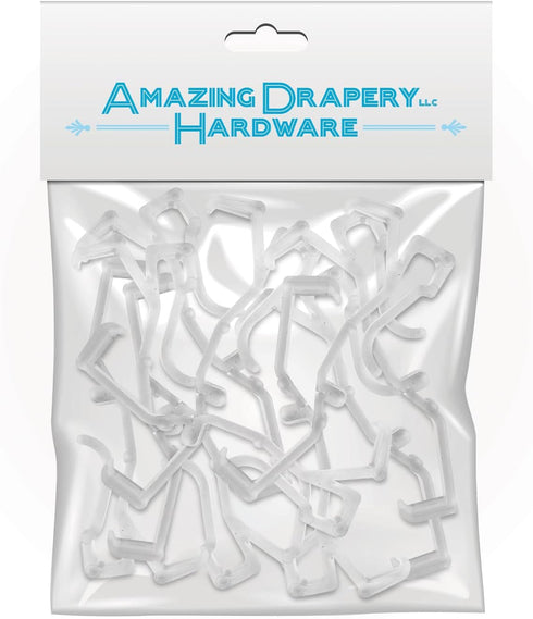 Amazing Drapery Hardware 2.5 Inch Clear Valance Clips for Blinds & Window Shades, 10-Pack - Hunter Douglas WoodMates and Chalet Woods Replacement,...
