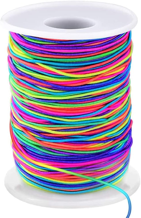 Elastic String for Bracelets, 1mm x 330 Feet Sturdy Rainbow Elastic Cord for Jewelry Making, Necklaces, Beading and Crafts...