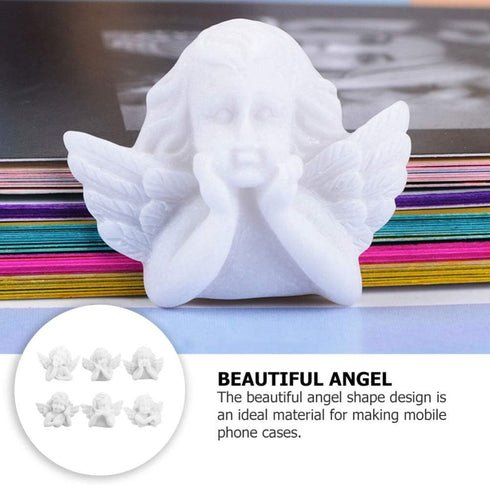 30Pcs Miniature Angel Figurine Mini Angel Statue Resin Embellishments Flatback Beads Charm Ornament Cherubs Angels for DIY Scrapbooking Craft Phon...