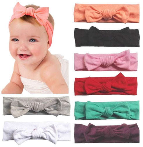 Baby Headbands Cotton Knotted, Girl's Rabbit Ear Hairbands for Newborn,Toddler 8-Pack (Multicoloured, one size)...