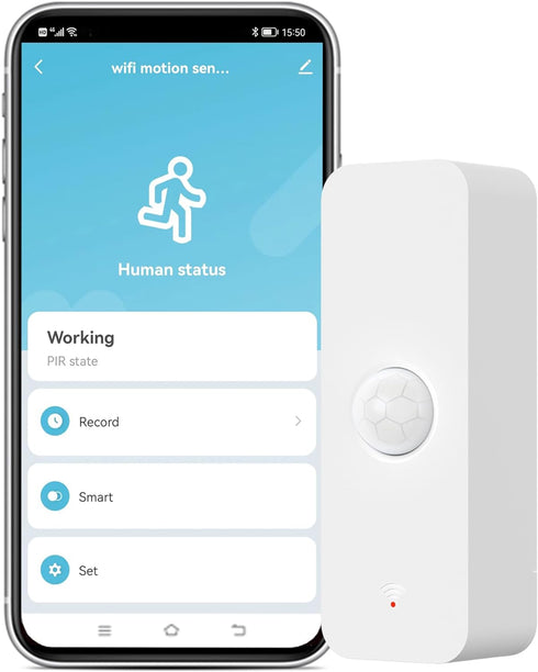 Smart PIR Motion Sensor: WiFi Motion Detector with App Notification Alerts, Wireless Contact Sensor for Home Security and Smart Home Automation, N...