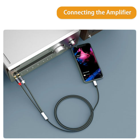 USB C to RCA Audio Cable Braided, 2 RCA to USB-C Aux Cable, RCA Stereo Audio Cable for Speaker, Subwoofer Car Stereo, Phone, Tablet, Home Theater,...