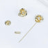 Crystal Alloy Rose Flower Lapel Pins Button Pin Groom Boutonniere for Wedding Floral Brooch Pin Set for Women Men...