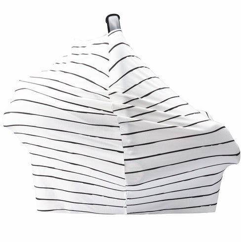 Car Seat Cover Baby – Multi-use Nursing Cover-Up for Breastfeeding, Carseat Canopy Cover, Stretchy Infant Stroller Covers for Boys and Girls (Whit...
