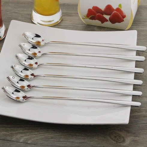 Long Handle Spoon, 9-inch Ice Tea Spoon, DEALIGHT Premium 18/10 Stainless Steel Iced Teaspoon for Mixing, Cocktail Stirring, Tea, Coffee, Milkshak...