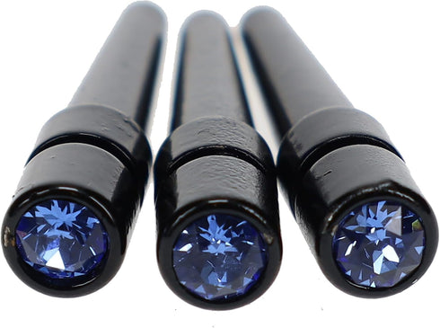 WE Games Black Metal Cribbage Pegs with Swarovski Austrian Crystals - Set of 3 - Cobalt Blue...