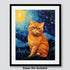 Bestbuddy Pet 11X14 Unframed Starry Night Van Gogh Inspired Cute Exotic Shorthair Cat House Pet Friend Family Animal Clinic Oil Painting Art Print...