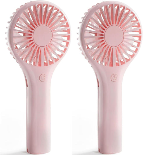 Handheld Fan 2 Packs, Portable Fan Mini Fan Powerful Hand Fan with 3 Speeds, USB Rechargeable Personal Fan, Makeup Lash Fan for Stylish Girls, Cut...