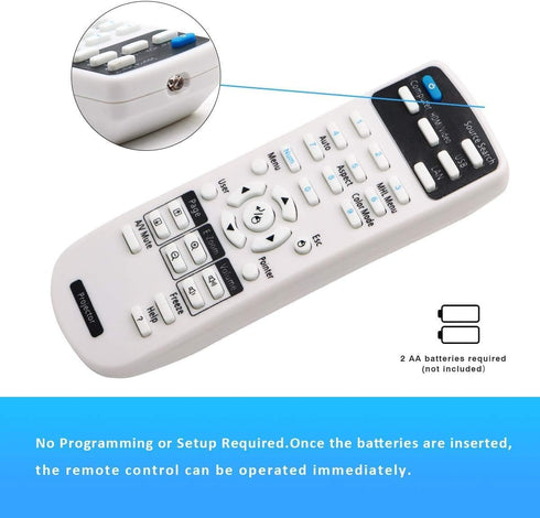 Replacement Projector Remote Control for Epson 1648806 EX3200 EX3240 EX5240 EX5250 EX7240 EX9200 VS240 VS340 VS345 PowerLite 1224 1264 1284 Home C...
