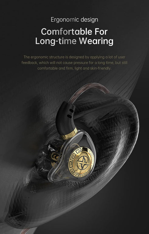 FEDAI Wired Earphones with Microphone X1 in Ear Monitors Headphones Earbud IEM Comfortable,Earfins,3.5mm Plug for Computer Mobile PC Game,Sport Ea...
