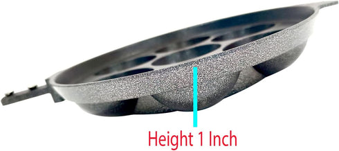 Generic Appam Pan Non Stick Pancake Mold Aluminium Ebelskiver Patra Appachatty Paniyaram Pan 7 Cavity Paniyarakkal Egg Pan Maker With Stainless St...