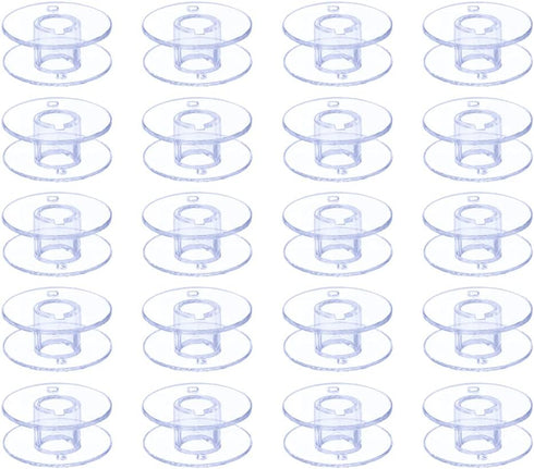 Hekisn Sewing Machine and Embroidery Bobbins, SA156 Bobbins for Brother, Class 15 Transparent Sewing Bobbins (30 Pack)...