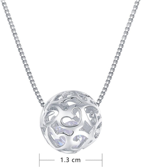925 Sterling Silver Necklaces with Pendant Cut Beads Ball Chain Necklace for Women Charm Jewelry | Locket Necklace | Silver Necklace for Women | S...