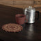 VHC Brands Classic Country Primitive Tabletop & Kitchen Jute Red Trivet, Burgundy Natural Tan 8"...