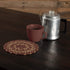 VHC Brands Classic Country Primitive Tabletop & Kitchen Jute Red Trivet, Burgundy Natural Tan 8"...