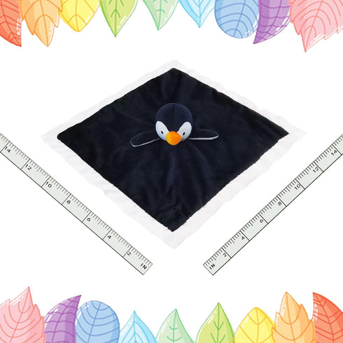 Baby Black Penguin Soft Stuffed Animal Security Blanket, Plush Penguin Character Lovey Blanket, Baby Shower/Nursery Gift, Cuddly Newborn, Infant, ...