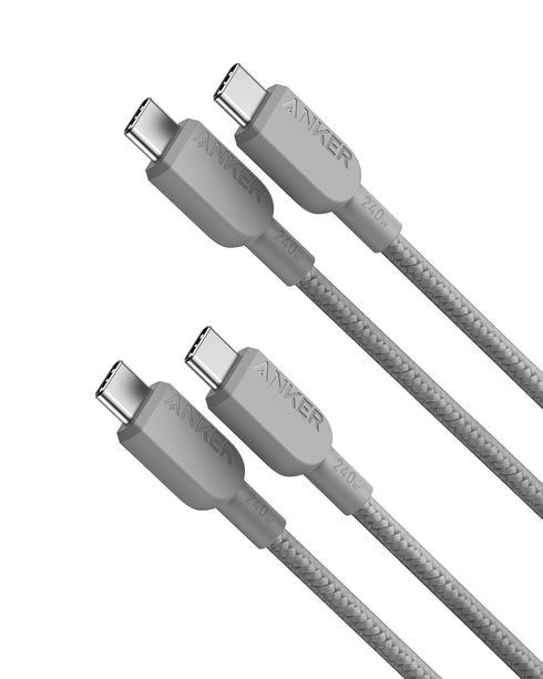 Anker 240W USB C to USB C Cable (2Pack,3ft), USB C Charger Cable Fast Charge for iPhone 15, MacBook Pro 2020, iPad Pro 2020, iPad Air 4, Samsung G...