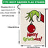 Grinch Merry Christmas Small Garden Flag Vertical Double Sided Burlap Red Green Yard Outdoor Decoration 12 x 18 Inches...