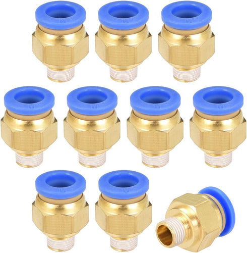 uxcell Straight Pneumatic Push to Quick Connect Fittings G1/8 Male x 8mm Tube OD 8pcs...