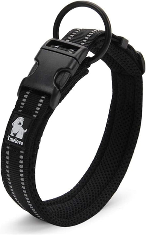 Chai's Choice Dog Collar Small (Black) | Comfortable & Stylish Pet Collar with Adjustable Strap Soft Padded | No-Choke & Quick Release | 3M Reflec...