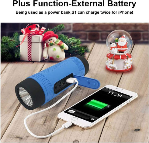 Bluetooth Speaker, Handlebar Speaker, Bike Speaker, Zealot S1 Portable Speaker for Bike, LED Light, Waterproof IPX5, LED Light, TF Card Play, for ...