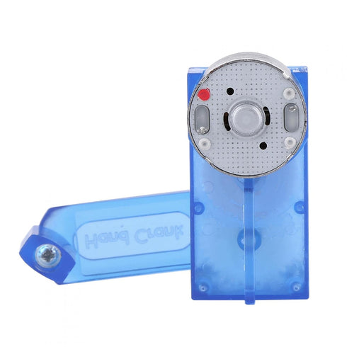Blue Transparent Hand Crank Generator for 3-6V Small Motor, Lighting Led Lamp Beads Mini Dynamotor Fan Model Toy Accessories DIY Educational Physi...