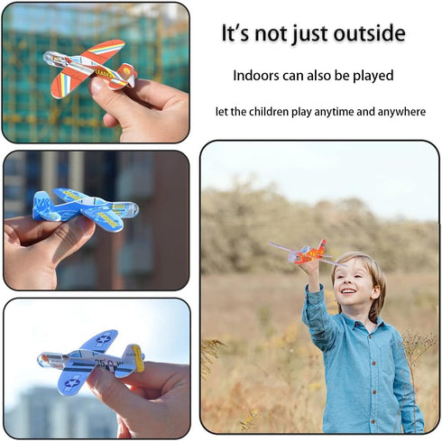 50 Pcs Foam Gliders Planes Toys for Kids, Paper Airplane, Party Favors Goodie Bag Stuffers, Outdoor Flying Toys, Bulk for Classroom Prizes Boys an...