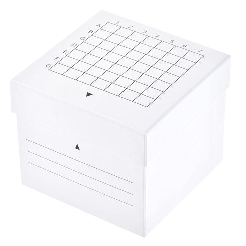 uxcell Centrifuge Tube Freezer Storage Box 49-Well Cardboard Holder White for 10ml 18mm Dia Micro Centrifuge Tubes...