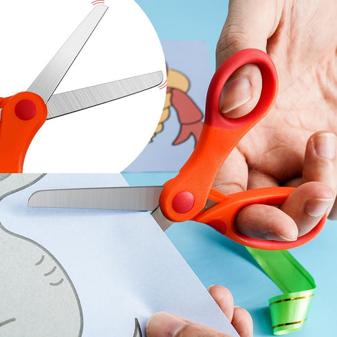 Kids Scissors,Student Scissors for School Kids,Soft Comfort-Grip Handles Kids Safety Scissors For Classroom Child Toddler Craft Scissors 5.5 inch ...