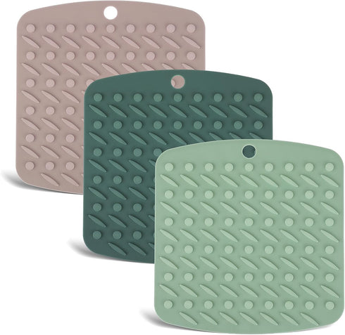 3 Pack Silicone Pot Holders,Silicone Trivet Mats Silicone Hot Pads for Kitchen Silicone Trivets for Hot Pots and Pans Non Slip Heat Resistant Pot ...
