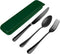 Portable Cutlery Set?Travel Utensil Set with Case?Travel 18/8 Stainless Steel Spoon and Fork Set for Lunch Box, 3 PCs Travel Silverware Set Travel...