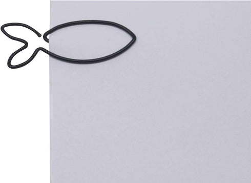 100 Count Fish Shaped Paper Clips Great for Paper Clip Collectors or Office Gift - Comes in Round Tin with Lid and Gift Box (Black)...
