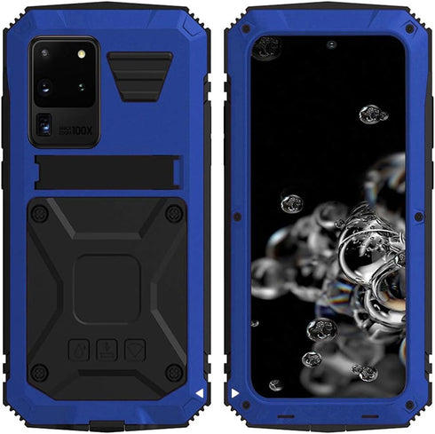 Samsung S20 Ultra case with Screen Protector Camera Lens Protector S20 Ultra Military Metal Silicone Rugged Hybrid Stand Waterproof Cover for Outd...