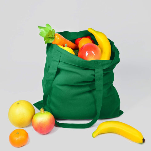 NPBAG 5 Pack 15'' X 16'' Green Cotton Tote Bags, Lightweight Blank Bulk Cloth bags with 1pc of PTFE Teflon Sheet...
