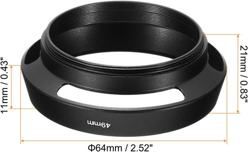 PATIKIL 49mm Lens Hood, Standard Vented Matte Surface Anti-reflective Inside Hollow Lens Hood for Universal Camera Lens, Black for Nikon, for Fuji...