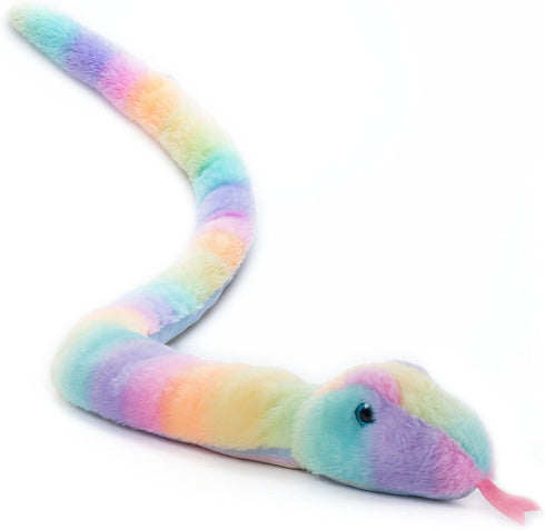 The Petting Zoo Snake Stuffed Animal Plushie, Ombrez Zoo Animals, Rainbow Snake Plush Toy 54 inches...