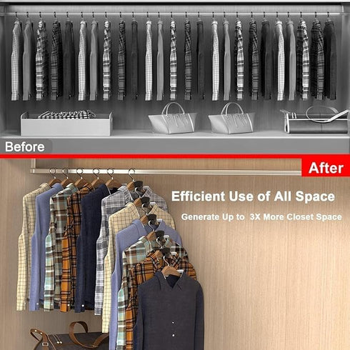 Hanger Extender Hooks - Hangers Space Saving -Space Hooks Hangers as seen on tv (Black, 25 Pack)...