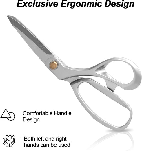 Fabric Scissors 8.5 Inch Heavy Duty Dressmaking Shears Sewing Tailor Scissors, Ultra Sharp All Metal Stainless Steel Craft Household Scissors for ...